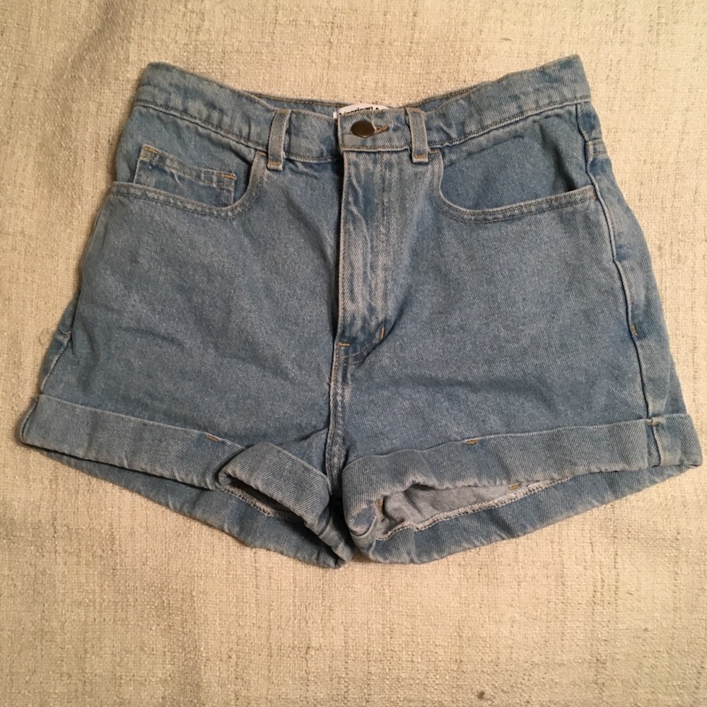 American apparel high waisted jean shorts